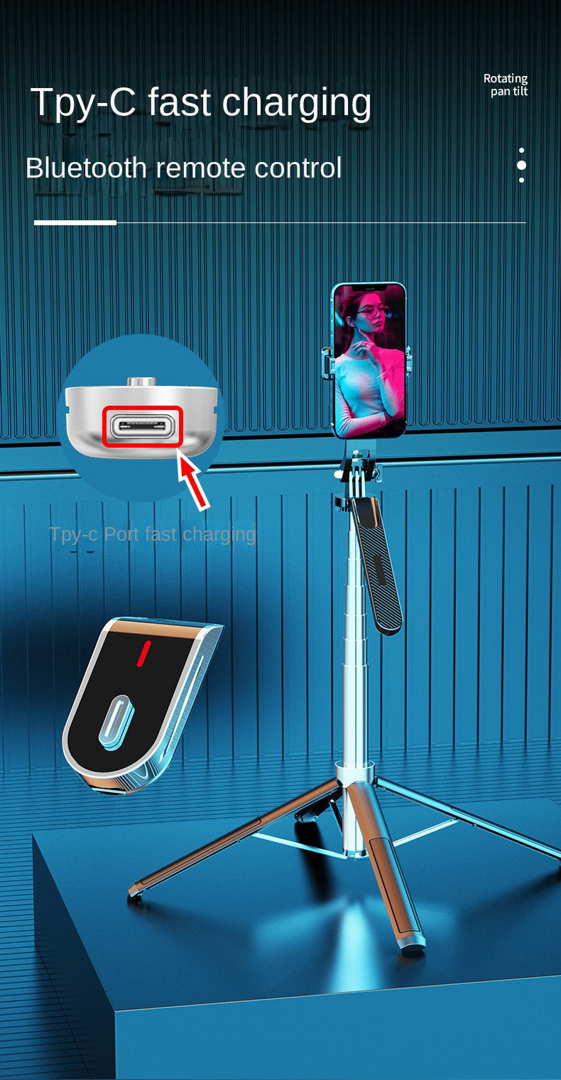 Tripod, for iPhone, with remote control, retractable phone tripod stand, selfie stick tripod for iPhone 15 14 13 12 11 series and Android phones