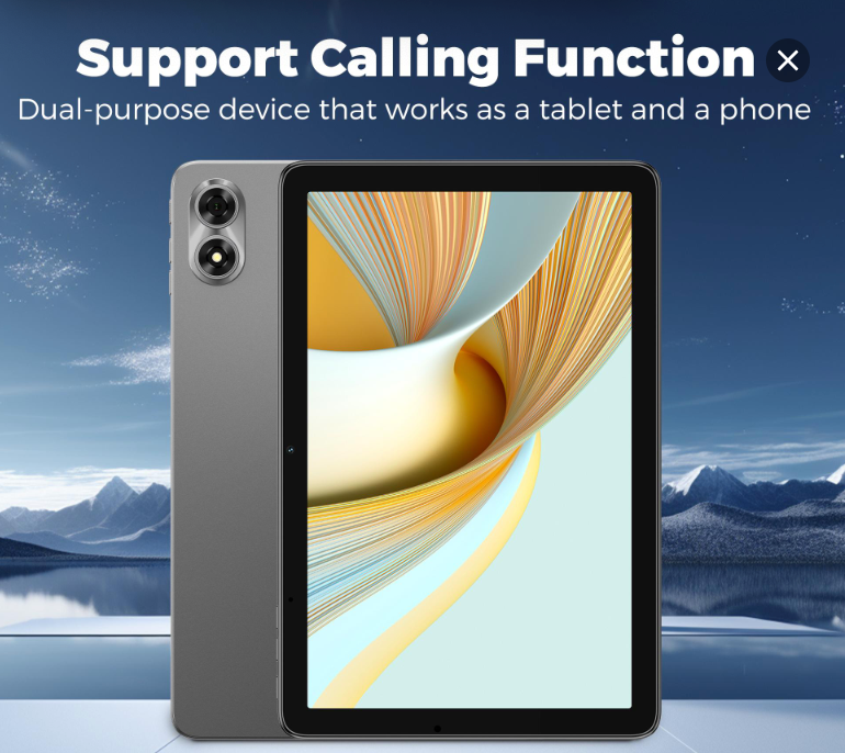 FOXXD C10 All-in-One Smart Calling Tablet – 10.1" HD Display, 8MP Camera, 4GB+64GB Storage, MediaTek Quad-Core Processor, 5000mAh Long-Lasting Battery