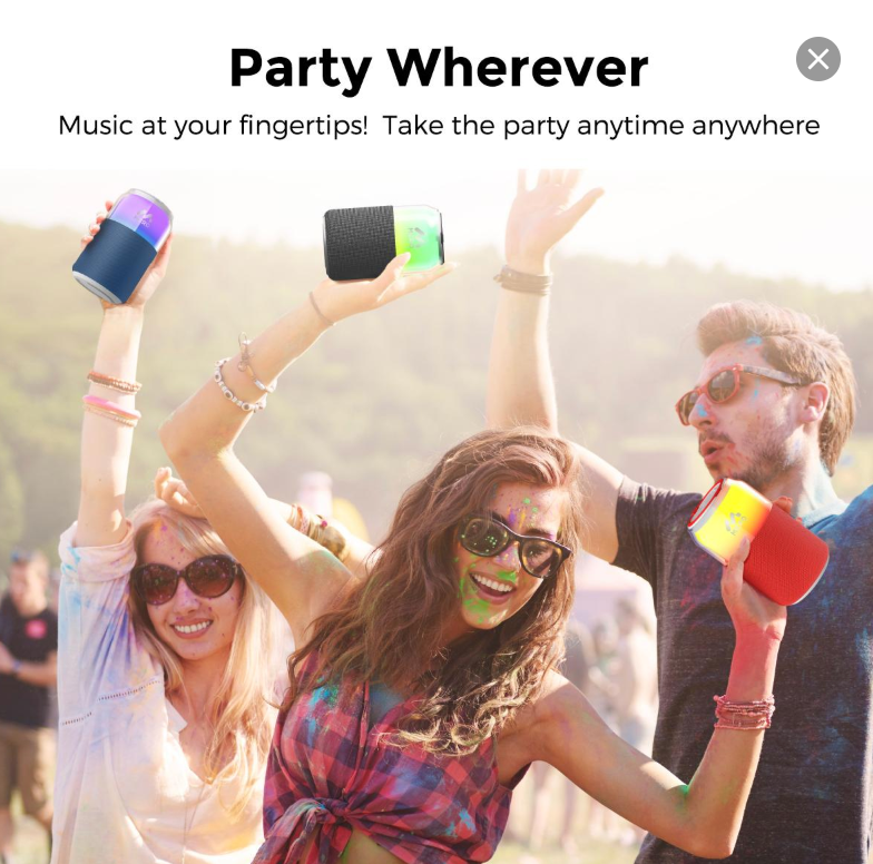 Miro P1 360° Surround Stereo Speaker, TWS Wireless Dual Channel Audio, Smart LED Ambient Lighting, Classic Soda Bubble Sound Effect, Bluetooth 5.4 Connectivity, 10m Range, 1800mAh Battery, 10 Hours Playtime