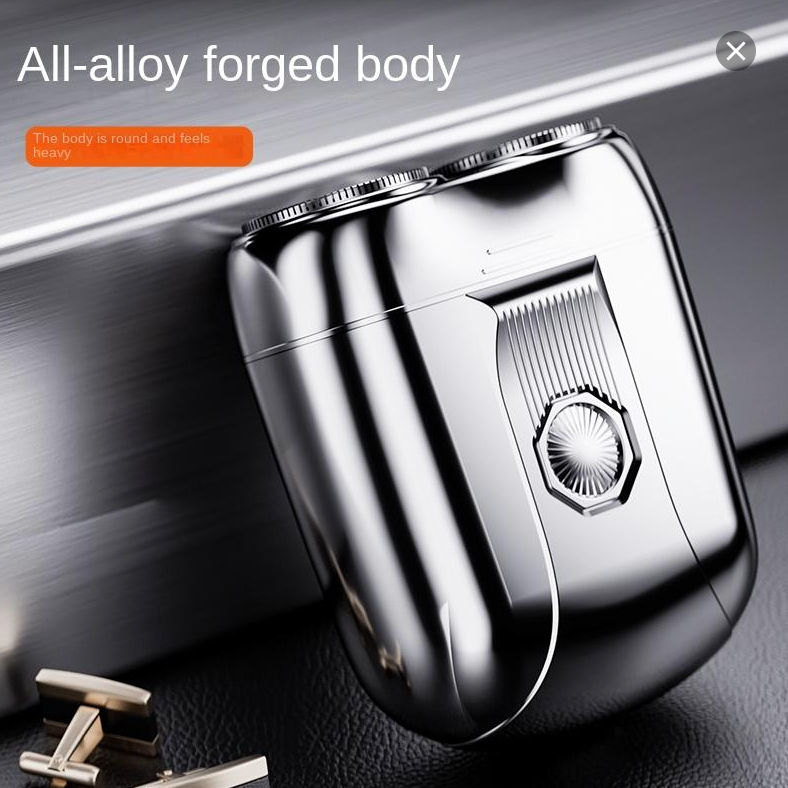 Mini Shaver On-The-Go, Portable Alloy Electric Shaver for Men, Cordless Travel Shaver, Dry Shave, USB-C Rechargeable Electric Razor, IPX7 Waterproof, Easy Cleaning, Battery Indicator