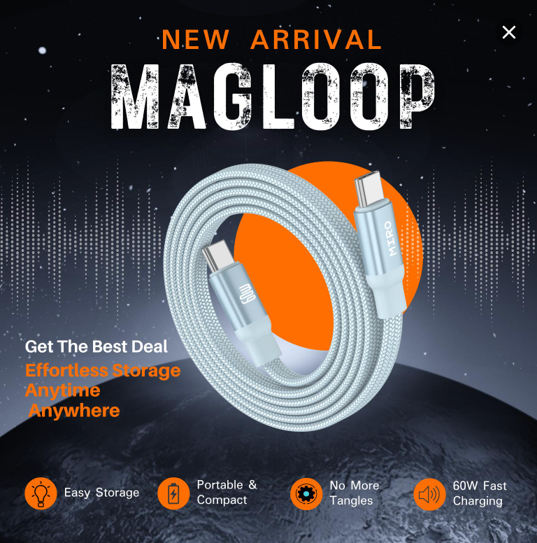 Magloop SnapCharge 60W, NoTangle, PocketCable, Neat