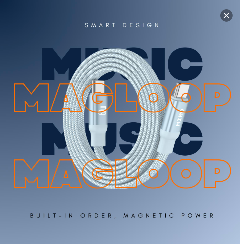 Magloop SnapCharge 60W, NoTangle, PocketCable, Neat