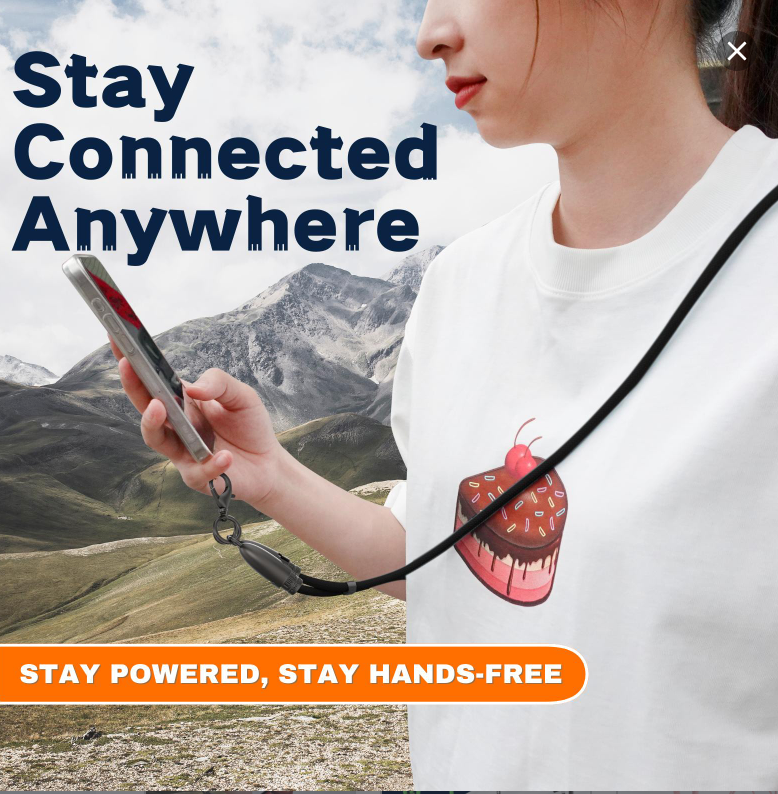 Neck-Mounted Charging Cable