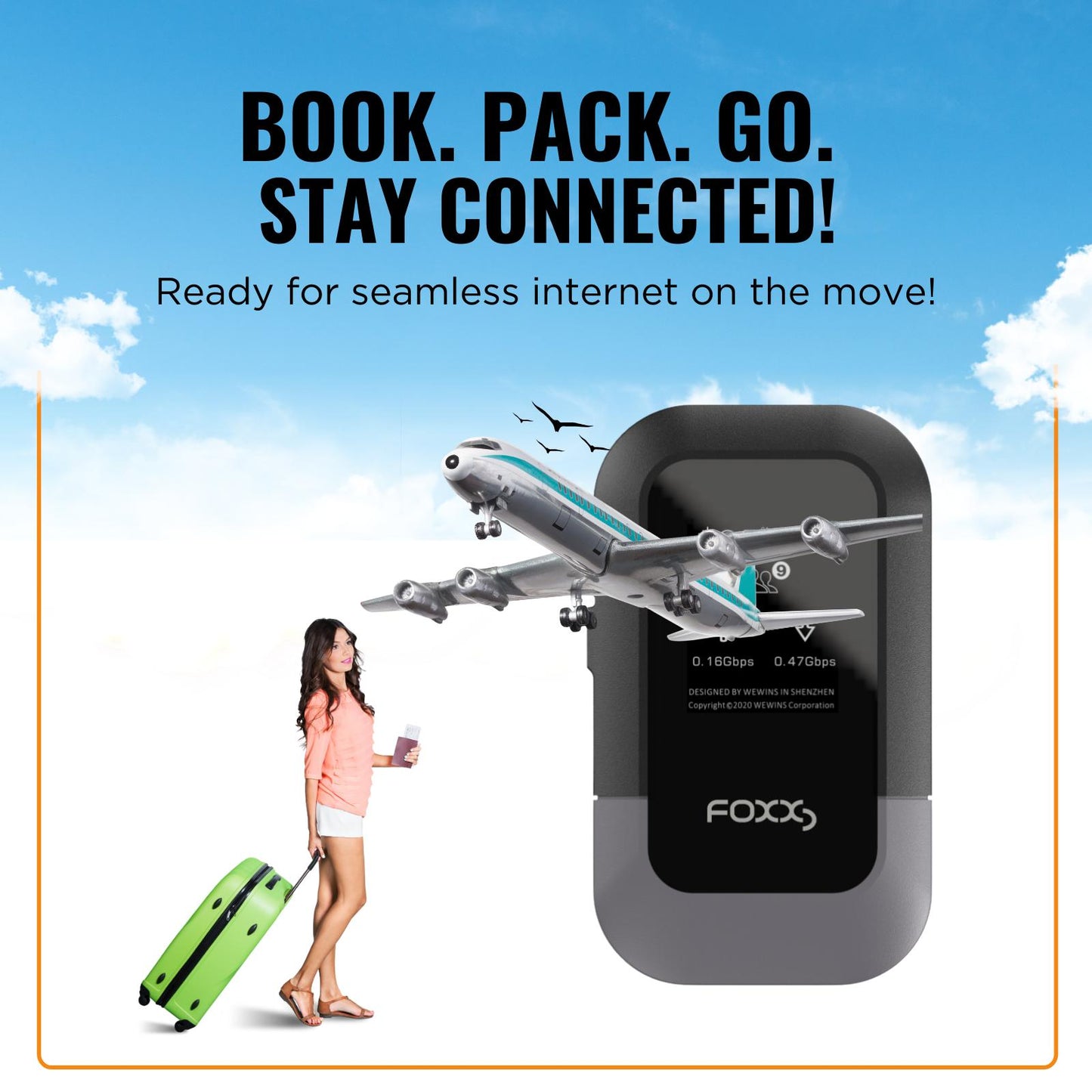 Portable 4G LTE MIFI - Compact Design for Easy Transport, Ideal for Outdoor Use