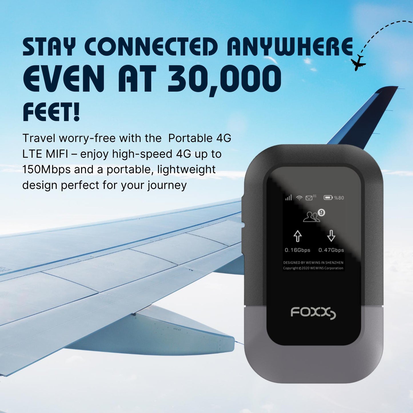 Portable 4G LTE MIFI - Compact Design for Easy Transport, Ideal for Outdoor Use