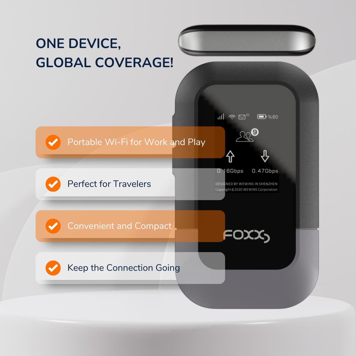 Portable 4G LTE MIFI - Compact Design for Easy Transport, Ideal for Outdoor Use