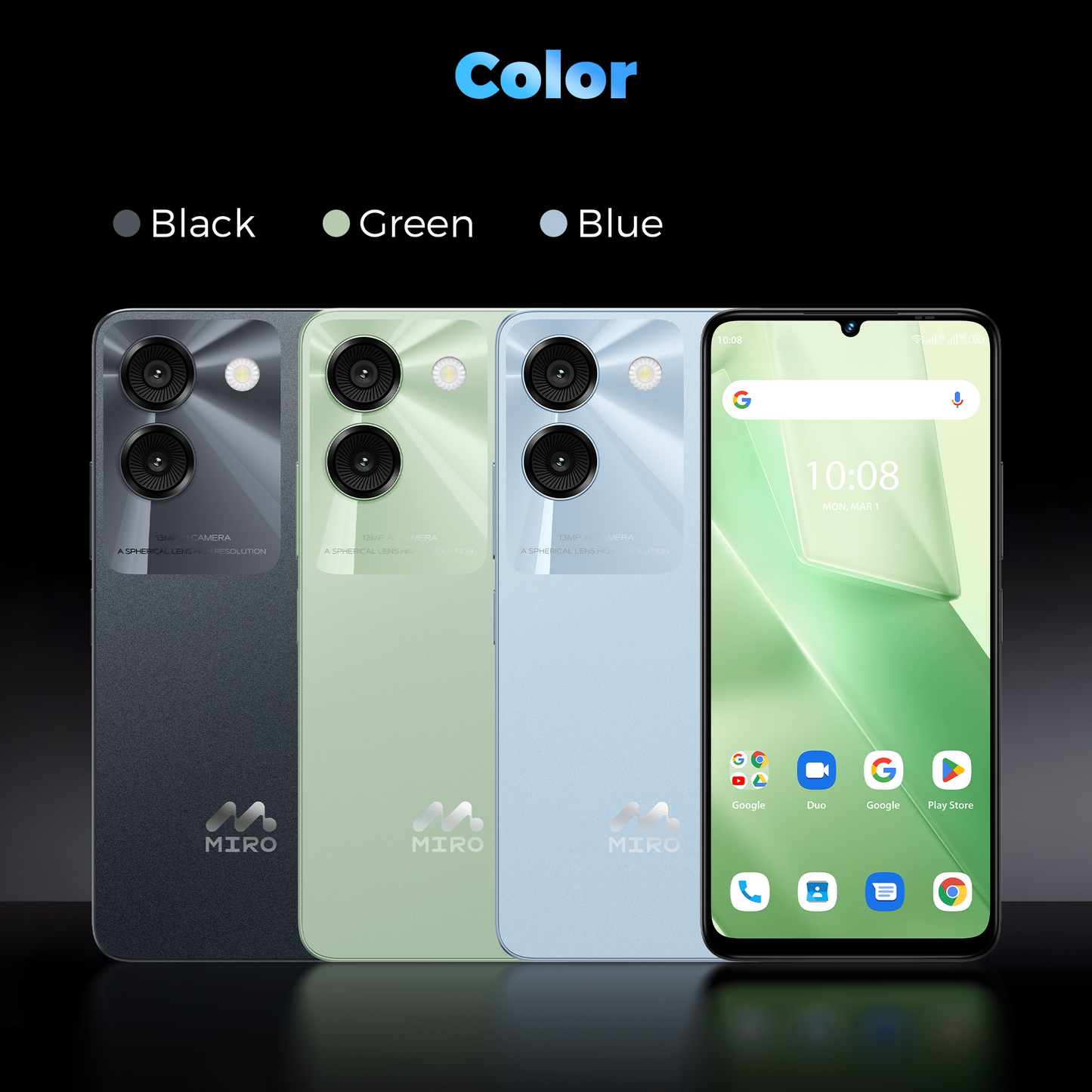 Miro A67 Unlock 8Core Android 14GO 6.75''HD Large Screen Smartphone with Expandable Storage 1TB