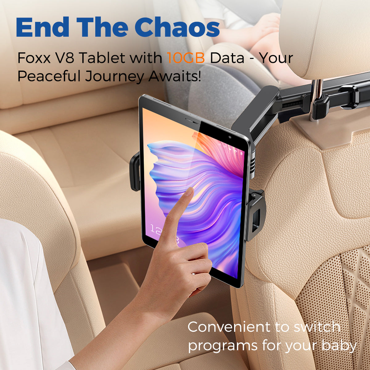 10GB DATA INCLUDED, NO NEED WIFI Tablet Android, FOXXD V8 Tablet - 8.25" HD Display, 5MP+8MP AF Cameras, 3GB RAM, 32GB Storage, MediaTek Quad-Core 2.0GHz CPU, Bluetooth Tablet for studying, working, watching videos and gaming, gift for kids