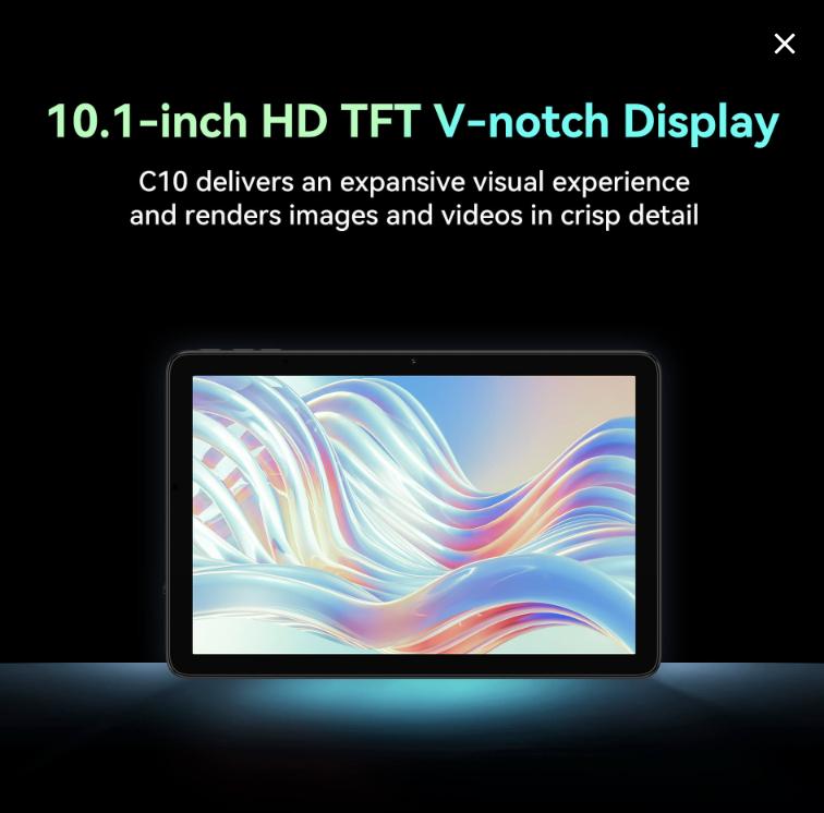FOXXD tablet C10(With Data Plan) All-in-One Smart Calling Tablet – 10.1" HD Display, 8MP Camera, 4GB+64GB Storage, MediaTek Quad-Core Processor, 5000mAh Long-Lasting Battery Bluetooth Device