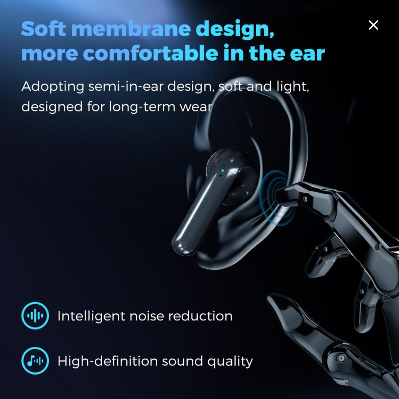 FOXX MIRO TWS Wireless Earbuds with Jerry 7016G8 Chip, Bluetooth 5.4, 10mm Speaker Drivers, IPX4 Water Resistance, 4 Hours Playtime, USB Type-C Charging, and 10m Wireless Range
