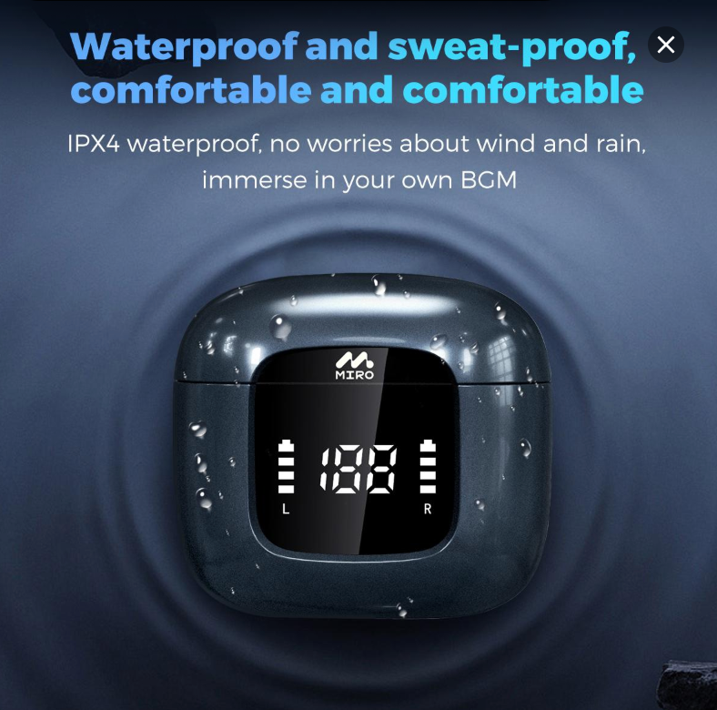 FOXX MIRO TWS Wireless Earbuds with Jerry 7016G8 Chip, Bluetooth 5.4, 10mm Speaker Drivers, IPX4 Water Resistance, 4 Hours Playtime, USB Type-C Charging, and 10m Wireless Range