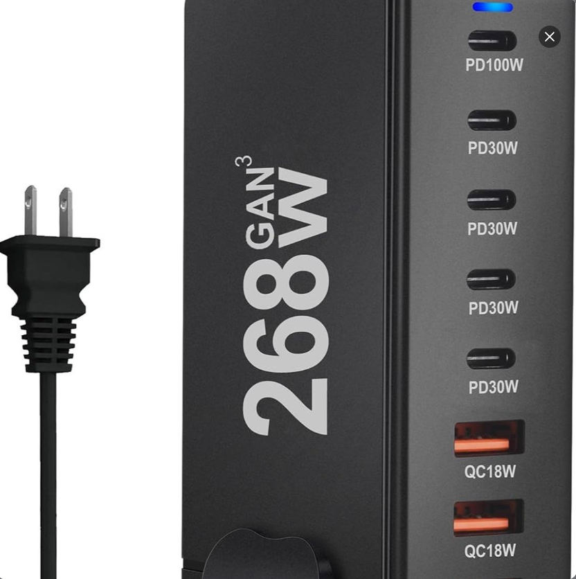 268W Multi-Functional Power Outlet: Smart Surge Protector, Multiple Ports with USB Charging, Compact and Versatile Electrical Socket for Home and Office Use
