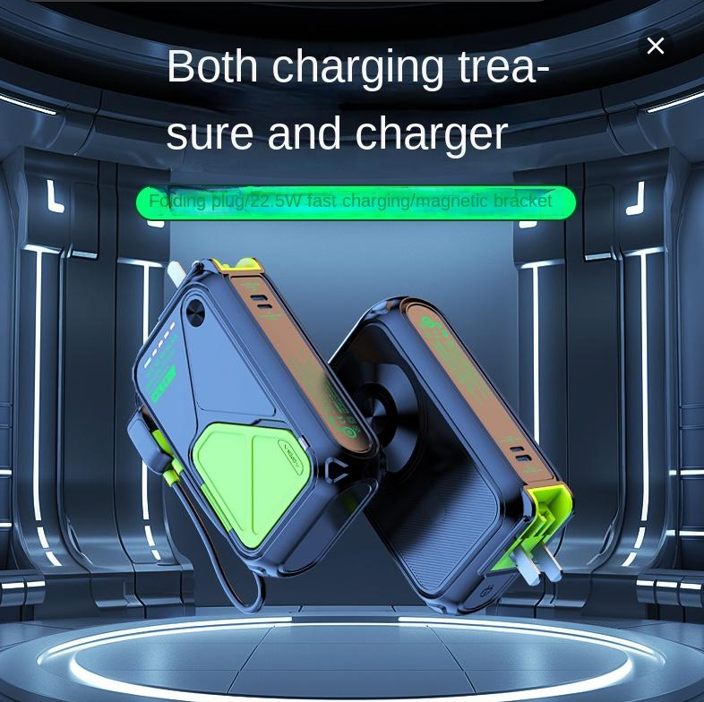 5-in-1 Smart Power Bank with 15W Wireless Fast Charging, 22.5W Quick Charge, and 20,000mAh Capacity
