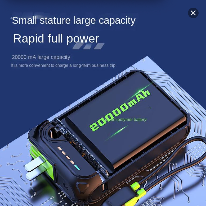 5-in-1 Smart Power Bank with 15W Wireless Fast Charging, 22.5W Quick Charge, and 20,000mAh Capacity