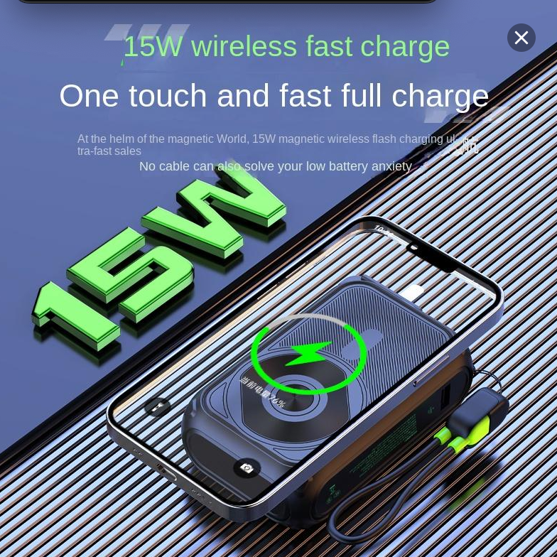 5-in-1 Smart Power Bank with 15W Wireless Fast Charging, 22.5W Quick Charge, and 20,000mAh Capacity