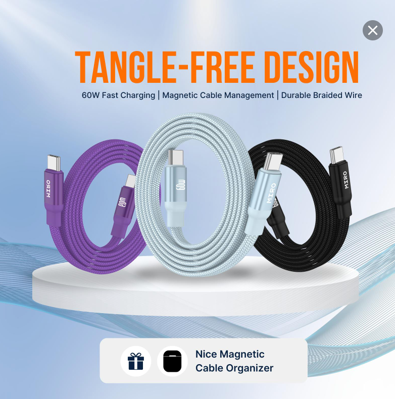 Magloop SnapCharge 60W, NoTangle, PocketCable, Neat
