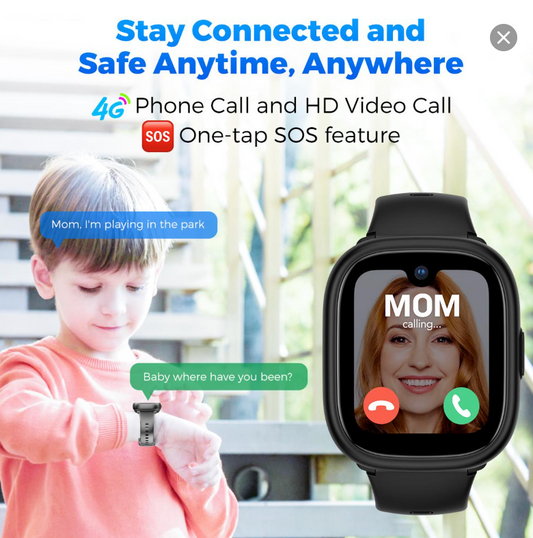 Miro Kids 4G Cellular Watch GPS Tracking as Smartphone Use - Waterproof, In-class Mode, Supports 4 Modes, MIRO-W1 Model - SIM Card
