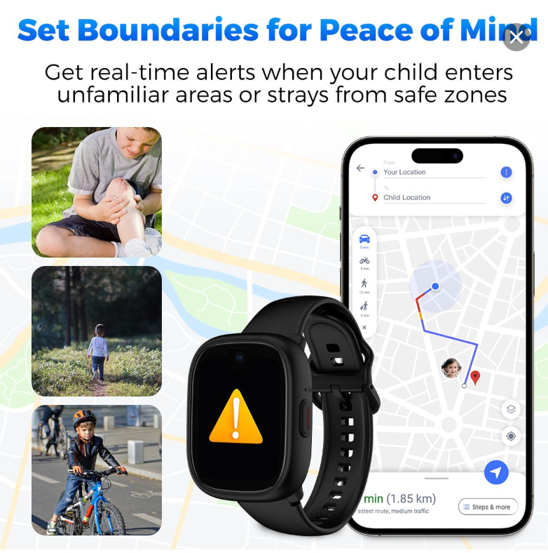 Miro Kids 4G Cellular Watch GPS Tracking as Smartphone Use - Waterproof, In-class Mode, Supports 4 Modes, MIRO-W1 Model - SIM Card