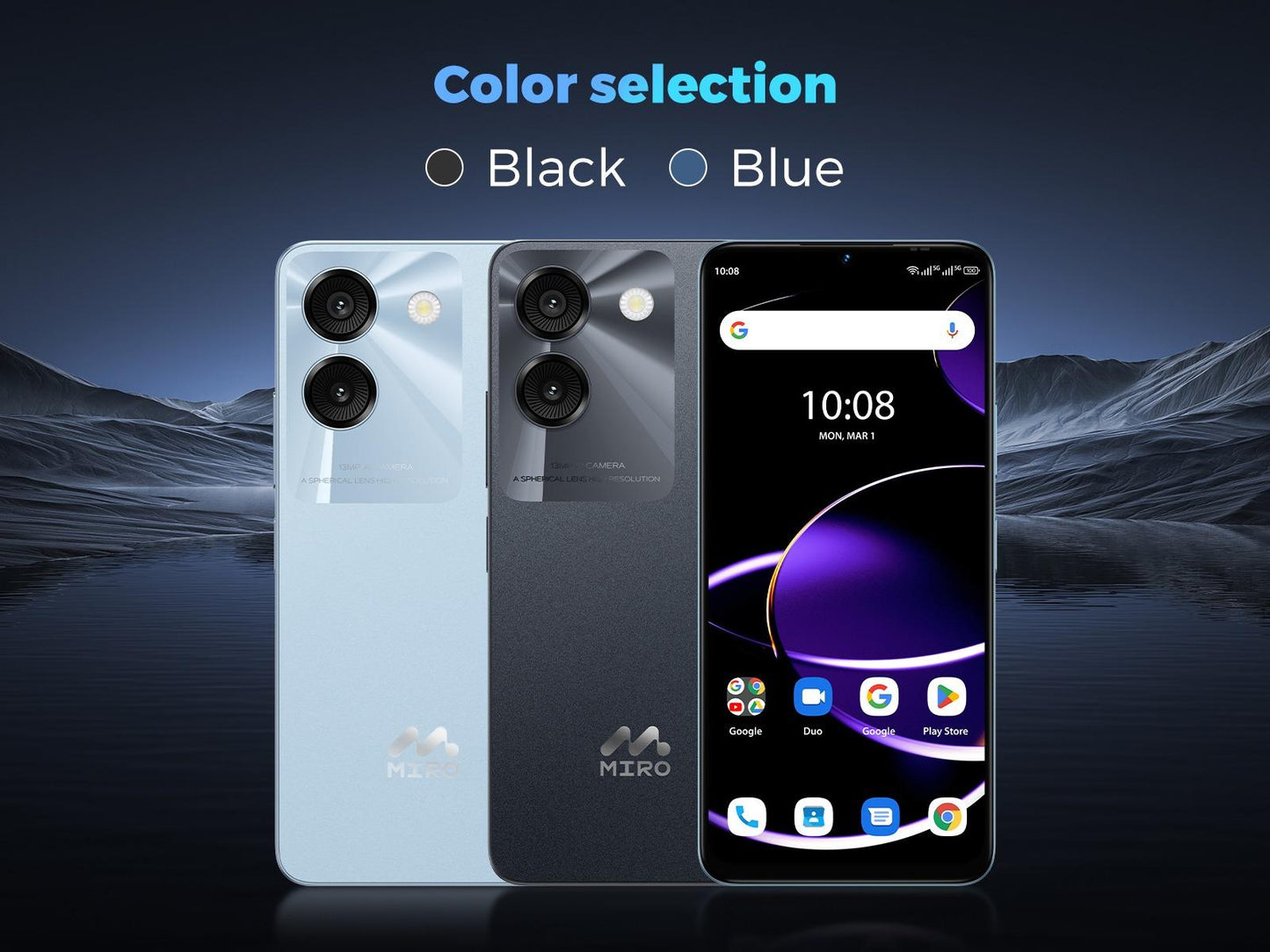 MIRO S67  Phone 5G & Mobile Plan Unlocked Android with 0.3MP Depth AI Double Camera, 8GB + 128GB Memory, 4900mAh/10W Charging - Bluetooth