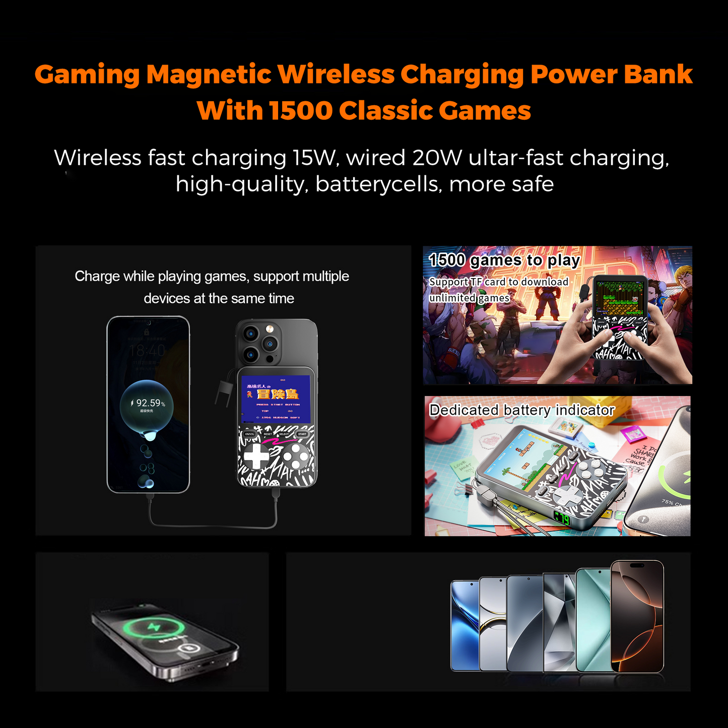Miro 5000mAh Multifunctional Power Bank Gaming Console - Compact Design for Mobile Devices - Smartphone, Phone