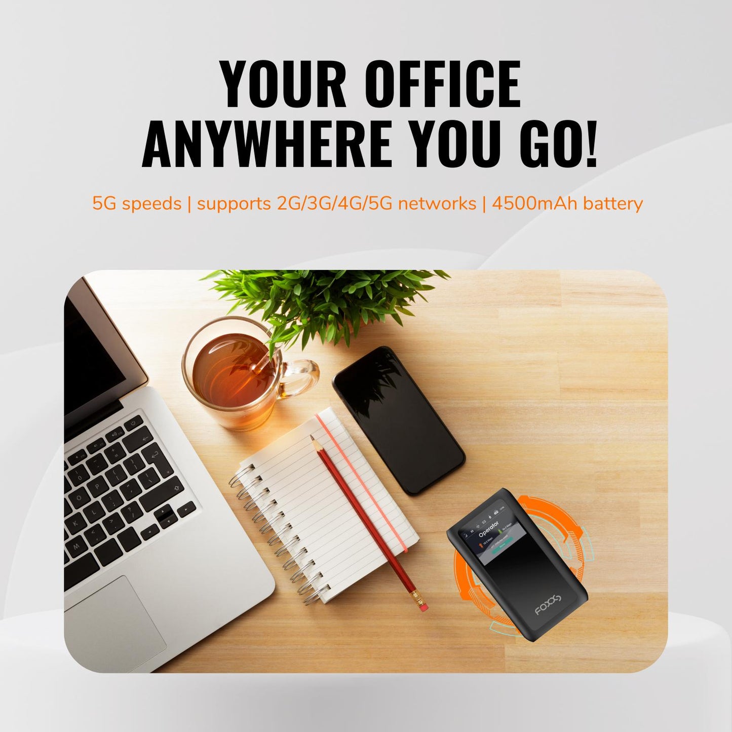 Portable 5G LTE MIFI - Lightweight Design, 4500mAh Battery, 5G Compatibility, High-Speed Data, Seamless Connectivity for On-the-Go Use